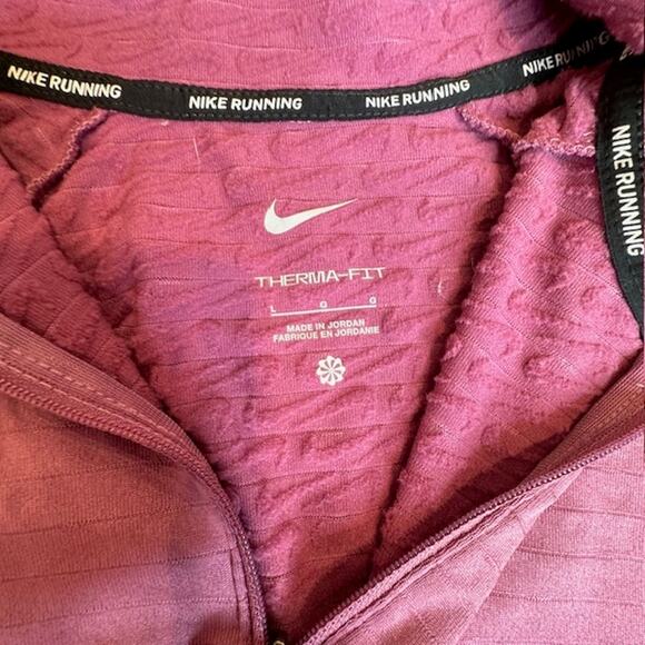 Nike Therma-Fit Womens Quarter Zip Running Pullover Top Sz Large - Picture 11 of 11